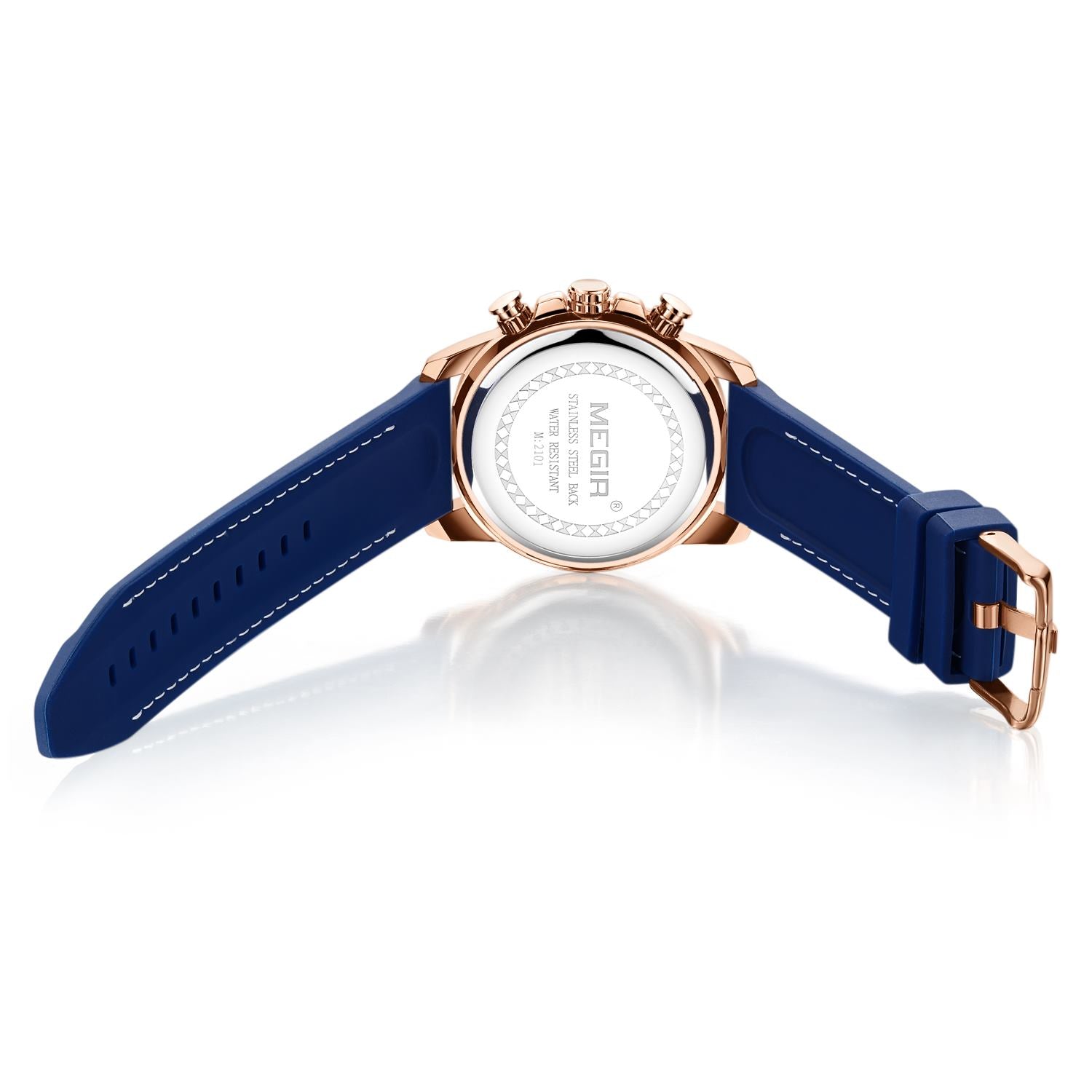 MEGIR Men Watch Silicone Strap Quartz Chronograph Wristwatch Fashion Men's Sport Watches Waterproof Calendar Reloj Hombre 2101-10