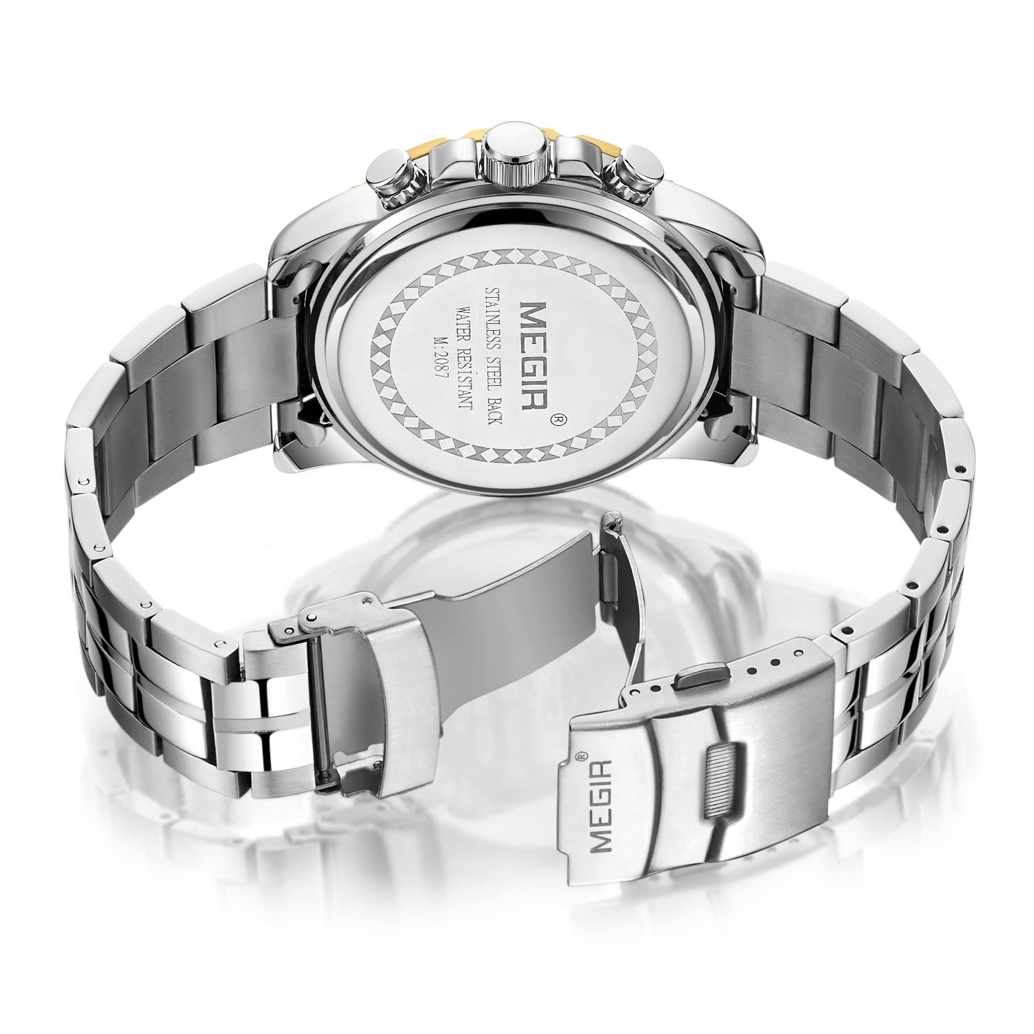MEGIR Watches Business Mens Watches Top Brand Luxury Quartz Casual Wristwatch Date Clock Waterproof Wrist Watch Chronograph 2087-12