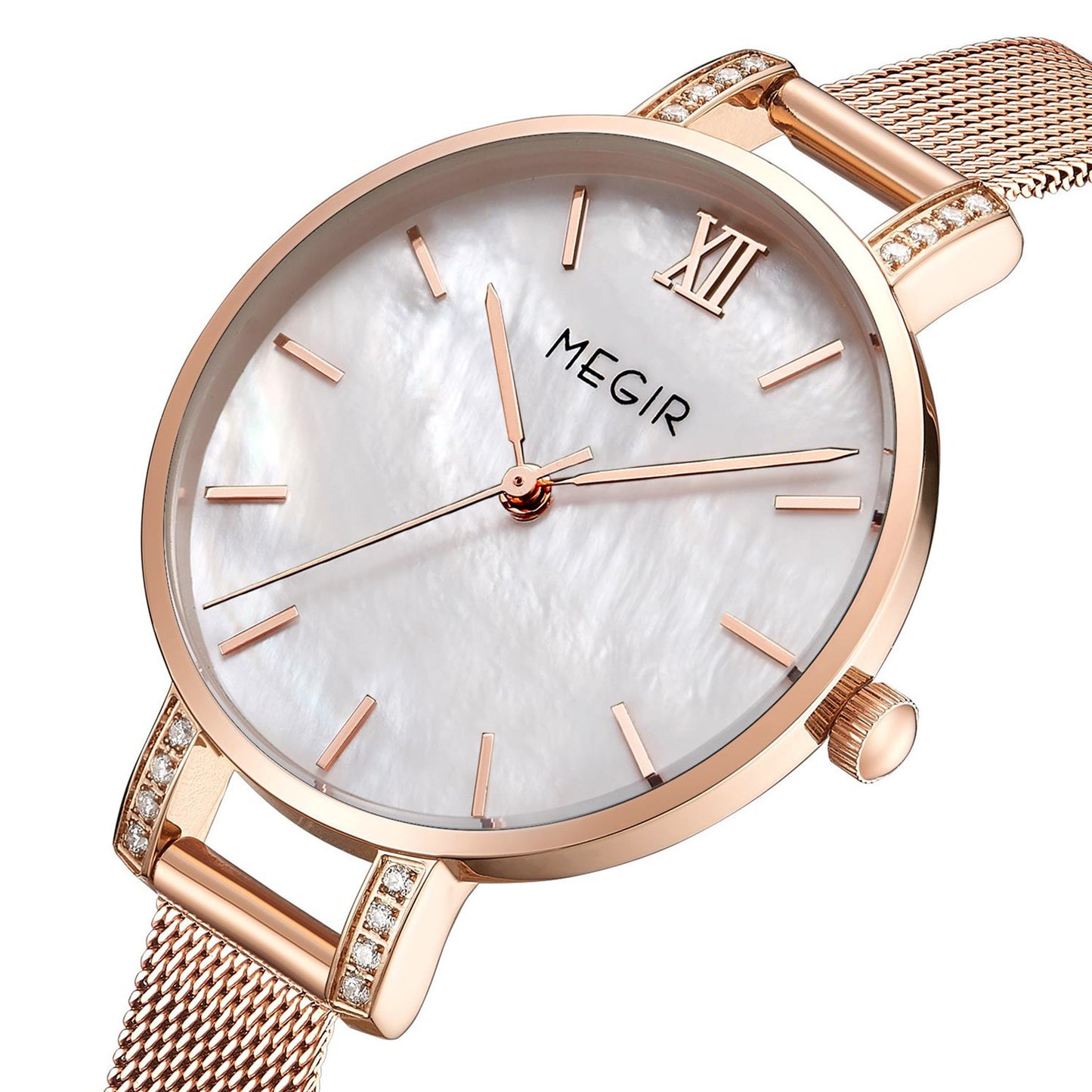 MEGIR Fashion Quartz Women Bracelet Watches Luxury Casual Ladies Dress Clock Female Steel Mesh Band Wristwatch Relogio Feminino 7002-7