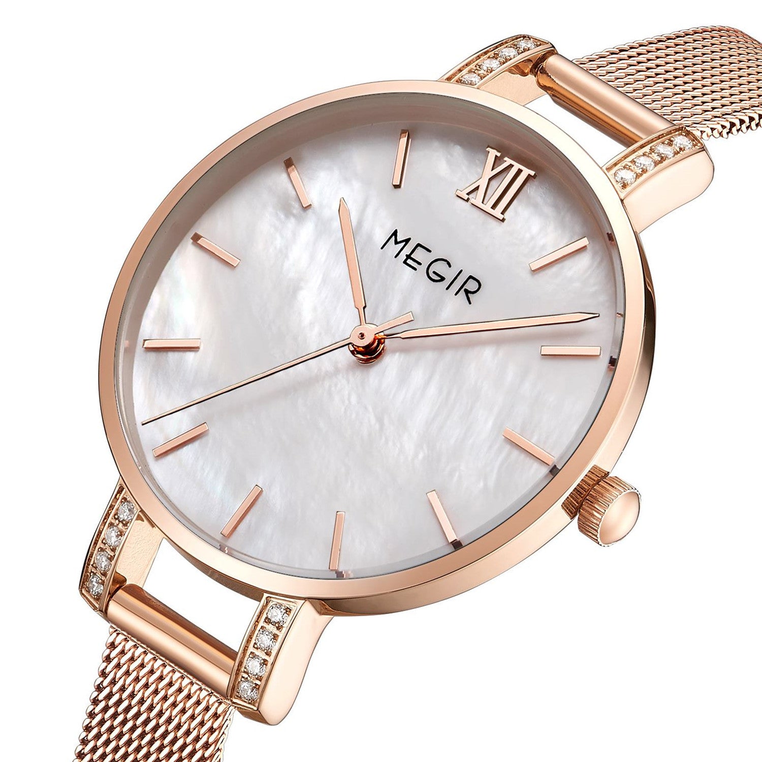 MEGIR Fashion Quartz Women Bracelet Watches Luxury Casual Ladies Dress Clock Female Steel Mesh Band Wristwatch Relogio Feminino 7002-7