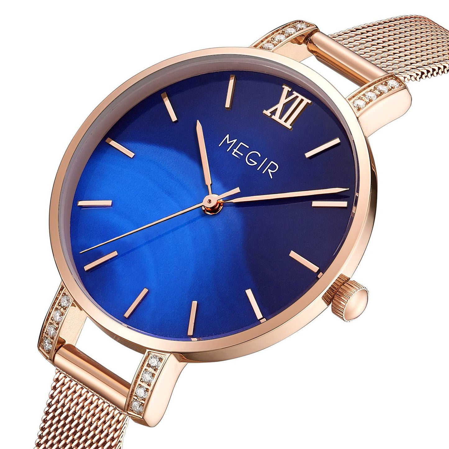 MEGIR Fashion Quartz Women Bracelet Watches Luxury Casual Ladies Dress Clock Female Steel Mesh Band Wristwatch Relogio Feminino 7002-8
