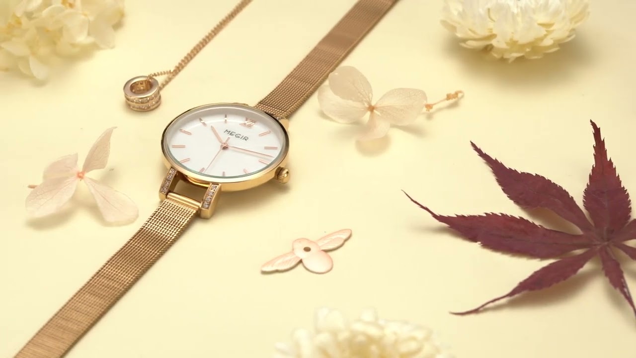 MEGIR Fashion Quartz Women Bracelet Watches Luxury Casual Ladies Dress Clock Female Steel Mesh Band Wristwatch Relogio Feminino 7002-11