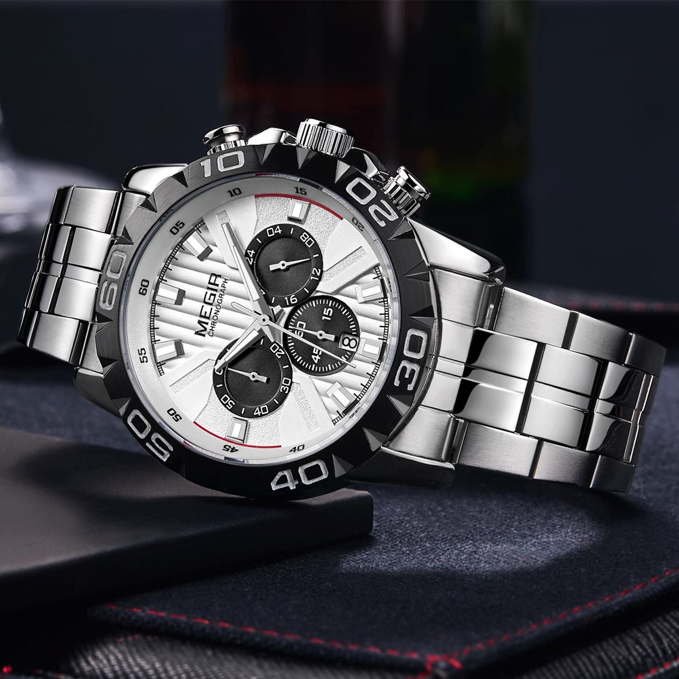 MEGIR Watches Business Mens Watches Top Brand Luxury Quartz Casual Wristwatch Date Clock Waterproof Wrist Watch Chronograph 2087-4
