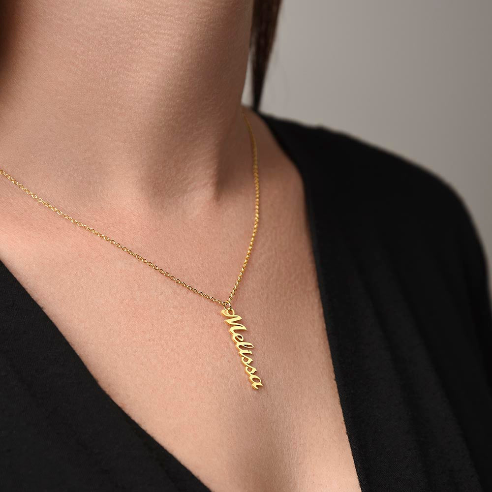 Collar Vertical con Nombre Personalizado - Grabado Único.
